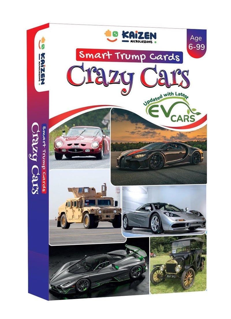 Kaizen MicroLessons Trump Card Game for Age 6-13. Learn While Playing. (Trumps: Cars) - Image 1