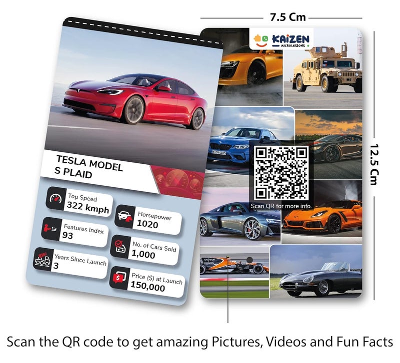 Kaizen MicroLessons Trump Card Game for Age 6-13. Learn While Playing. (Trumps: Cars) - Image 2
