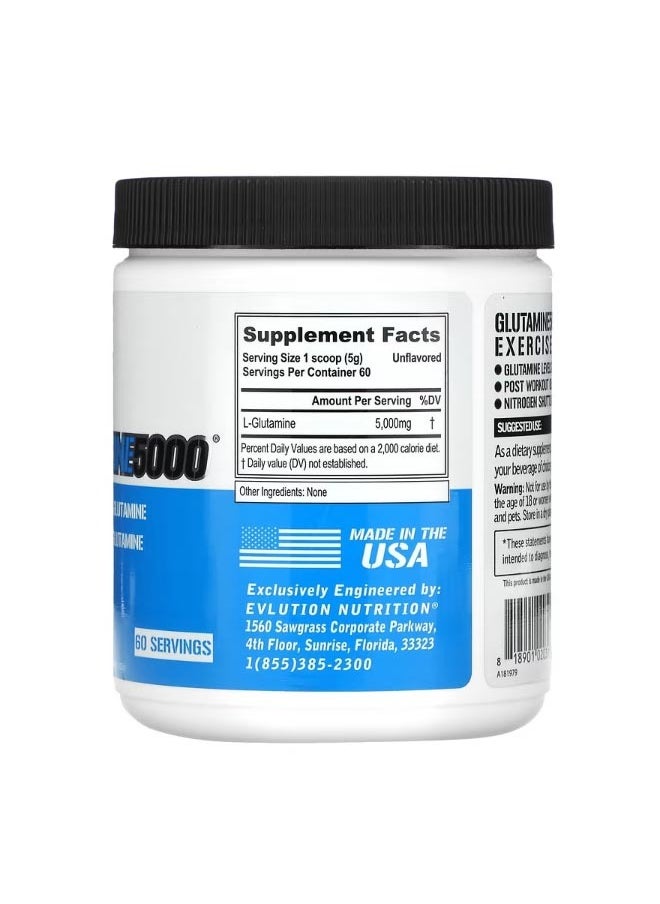 EVLUTION NUTRITION Glutamine5000 Unflavored 10.58 oz 300 g  - Image 2