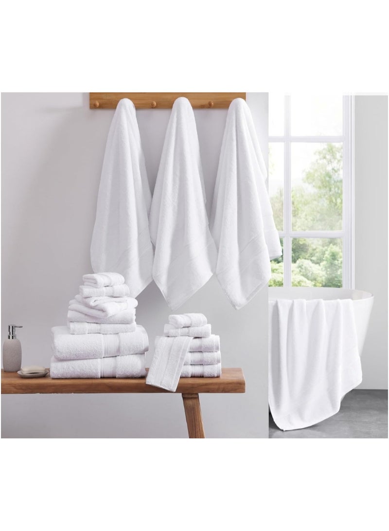 Huitich 8-Piece Cotton Towel Set White  - Image 4