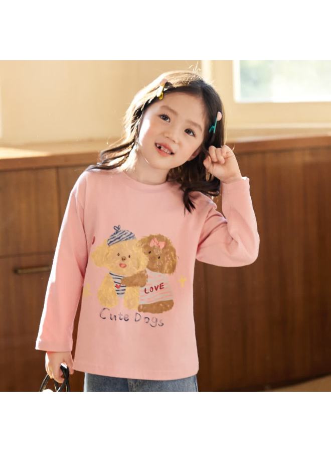 Luson Little O Baby Girls' Toddler Striped Long Sleeve T-shirt Fashionable Autumn New Children's Versatile Top - Image 2