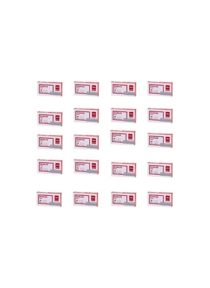 Deli Deli E0010N Assorted Staples  Pack of 20  Staples with Deli Engraved Logo  - Image 1