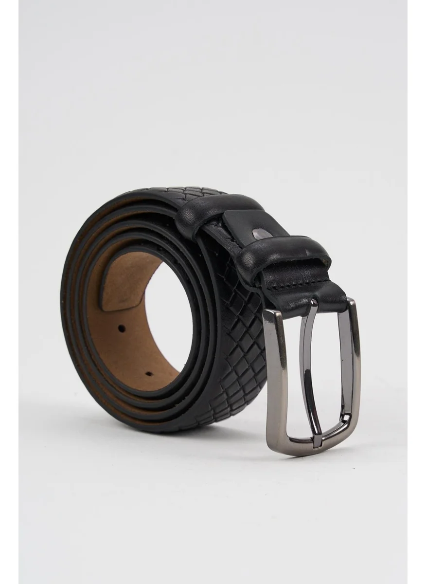 Alexander Gardi Alexandergardi Men's Texture Detailed Leather Belt (E24-BELT-09-MN)