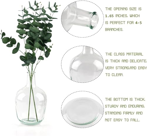Bfttlity Clear Glass Vase Tall Farmhouse Vase for Branches Glass Vases for Centerpieces in Home Decoration (M) - Image 3