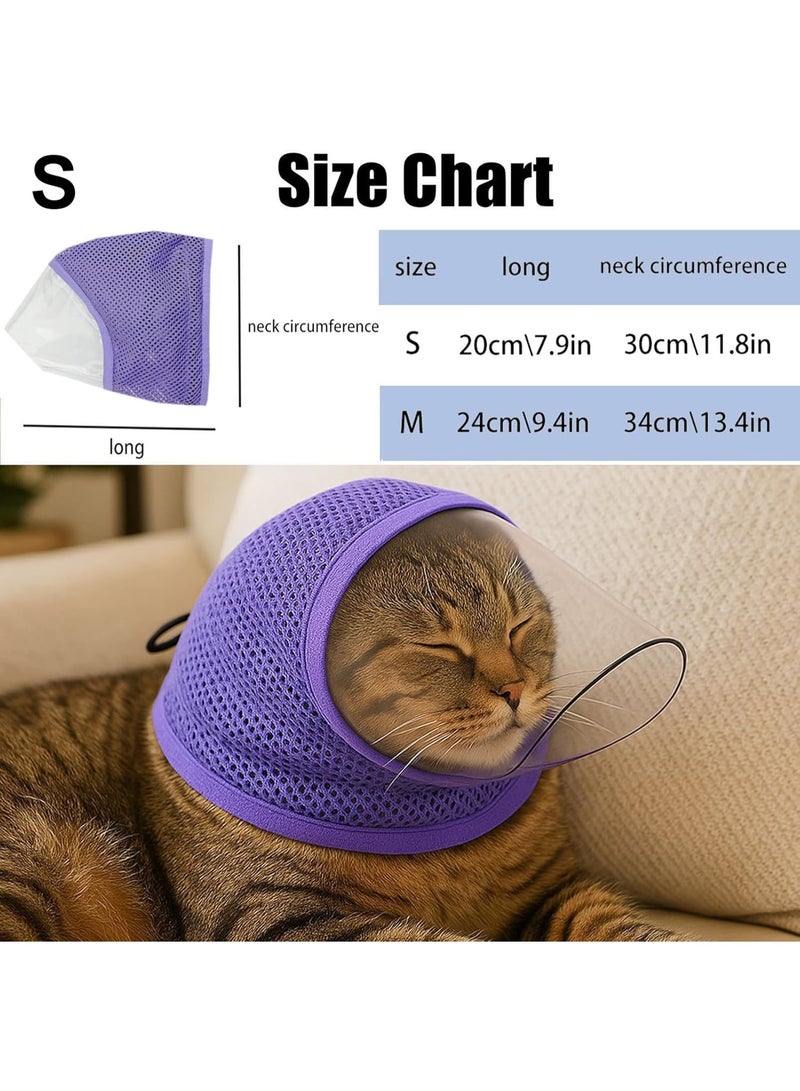 بازار كمامة هوائية للقطط قابلة للتهوية والتعديل، غطاء وجه للعناية الشخصية - شبكة ناعمة مضادة للعض والخدش، لتقييد حركة القطط أثناء تقليم الأظافر، وزيارات الطبيب البيطري، والاستحمام، وإعطاء الأدوية، مقاس موحد - بنفسجي (صغير) - Image 5