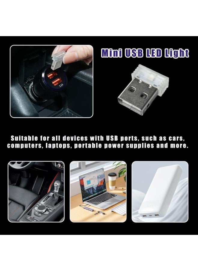 كينسو 5 قطع مصابيح سيارة صغيرة USB - إضاءة داخلية LED 5 فولت قابلة للتعديل، مصابيح جو ليلية محمولة للسيارة، إكسسوارات LED للسيارات/المكتب/تزيين اللابتوب (وميض بطيء متعدد الألوان) - Image 3