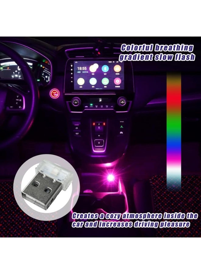 كينسو 5 قطع مصابيح سيارة صغيرة USB - إضاءة داخلية LED 5 فولت قابلة للتعديل، مصابيح جو ليلية محمولة للسيارة، إكسسوارات LED للسيارات/المكتب/تزيين اللابتوب (وميض بطيء متعدد الألوان) - Image 2