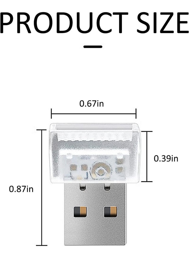 كينسو 5 قطع مصابيح سيارة صغيرة USB - إضاءة داخلية LED 5 فولت قابلة للتعديل، مصابيح جو ليلية محمولة للسيارة، إكسسوارات LED للسيارات/المكتب/تزيين اللابتوب (وميض بطيء متعدد الألوان) - Image 5