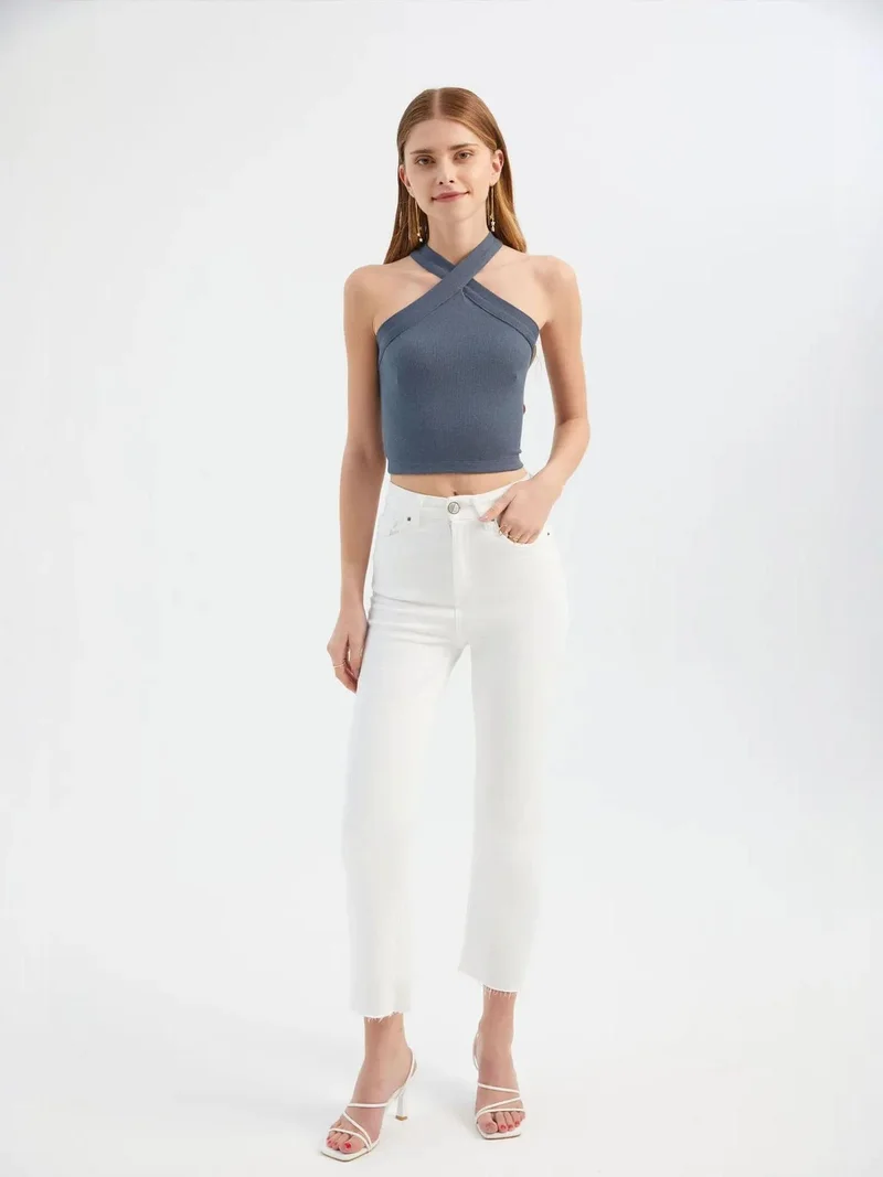 HICCUP Halter Neck Cross Front Crop top