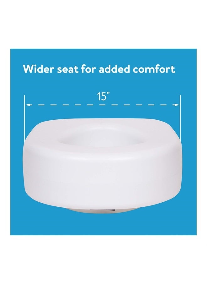 careX - Toilet Seat Riser - Adds 5 Inch of Height to Toilet - Raised Toilet Seat With 300 Pound Weight Capacity - Slip-Resistant (White) - Image 1