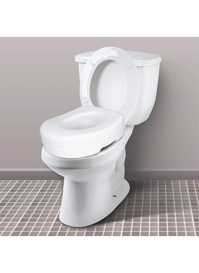 careX - Toilet Seat Riser - Adds 5 Inch of Height to Toilet - Raised Toilet Seat With 300 Pound Weight Capacity - Slip-Resistant (White) - Image 1