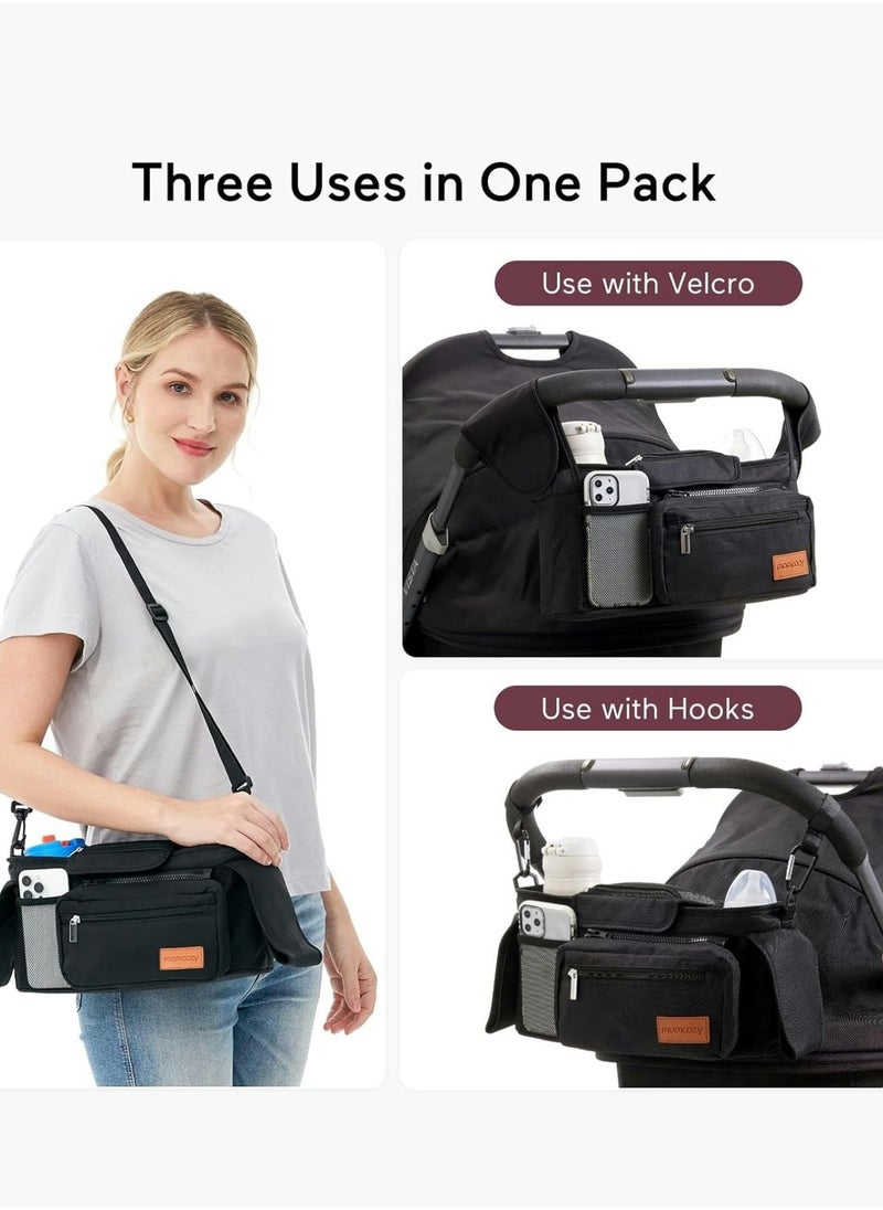 Momcozy Universal Stroller Organizer with Insulated Cup Holder Detachable Phone Bag & Shoulder Strap, Fits for Stroller like Uppababy, Baby Jogger, Britax, BOB, Umbrella and Pet Stroller  - Image 2