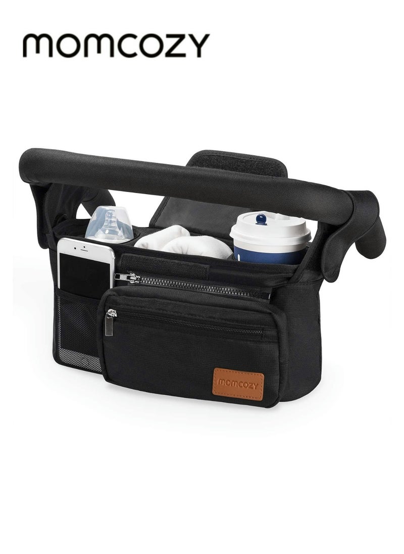Momcozy Universal Stroller Organizer with Insulated Cup Holder Detachable Phone Bag & Shoulder Strap, Fits for Stroller like Uppababy, Baby Jogger, Britax, BOB, Umbrella and Pet Stroller  - Image 1