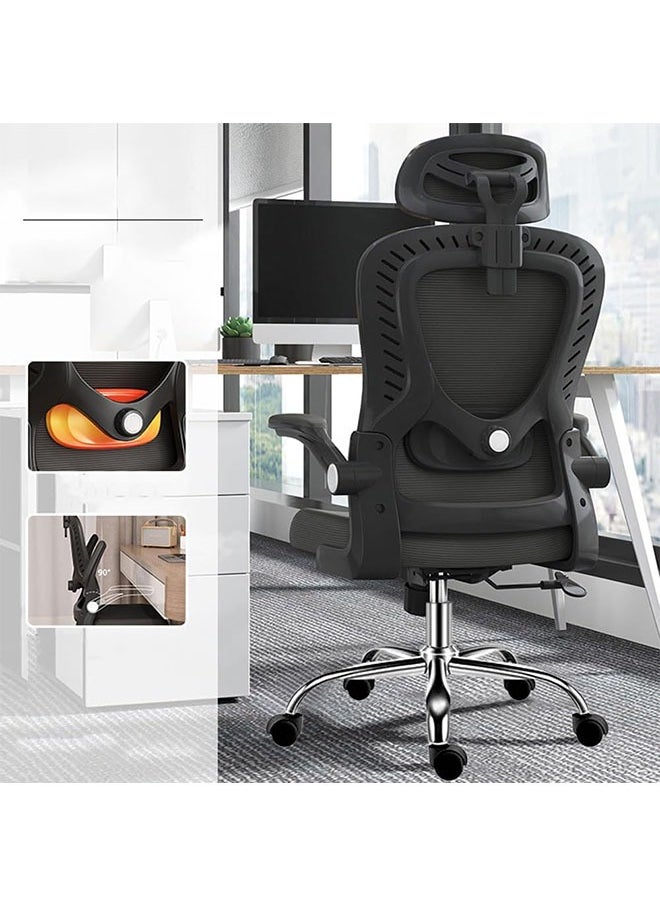 Generic - Ergonomic Office Chair with 3D Adjustable Armrests, Adjustable Lumbar Support High Back for Computer Chair, Big and Tall Mesh Office Chair, Home Office Desk Chairs Black - Image 1