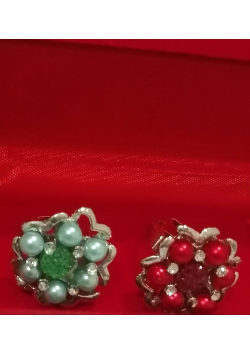 Green Flower Design Fashion Ring  - Image 3