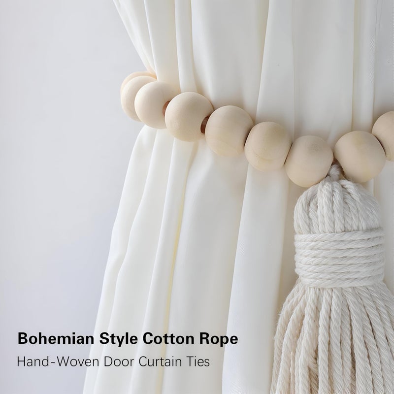 Curtain Ties - Elegant Bohemian-Style Cotton Rope Handmade Drapery Accessories for Home Decor, Set of Two - Image 4