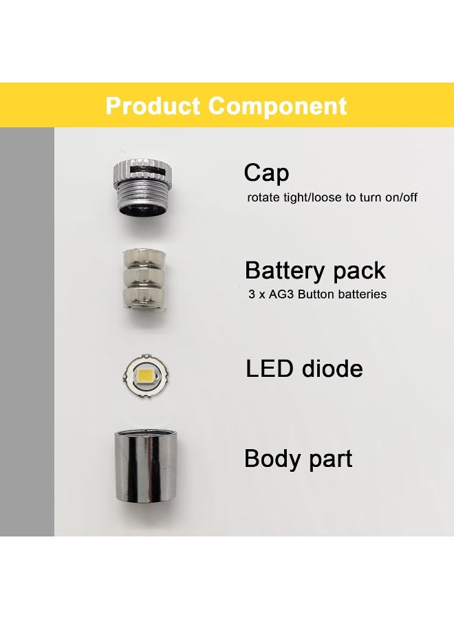 جُودِيَّة 10 قطع كشافات LED صغيرة لاسلكية، تعمل بالبطارية، ضوء أبيض دافئ، مثالية للفنون، عرض المجوهرات، الخزائن والمشاريع اليدوية. - Image 3