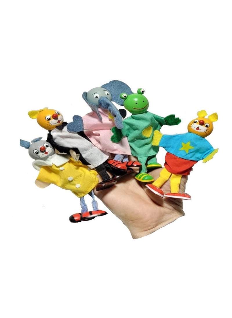 Toys 5-Piece Finger Movable Plush Toy Set 2.8 x 1.6 inch 