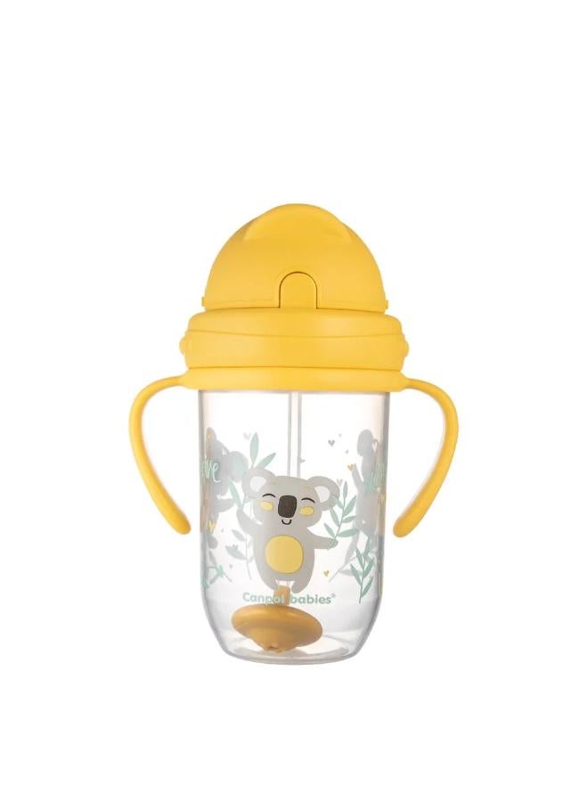 Canpol Babies Non-Spill Expert Sports Cup with Weighted Straw 270ml 6m+ – Yellow - Image 2