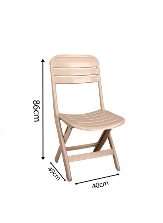 بلاستيكنا كرسي بلاستيك عالي  الجودة، قابل للطي، لون بيج - Image 1