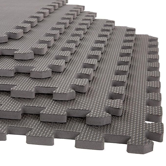 WENGTY EVA Interlocking Floor Mat 30x30cm 10 Tiles, Lightweight Portable Foam Rubber Flooring, Anti-Slip Waterproof Cushion Mat for Gym, Kids Play Area, Yoga, Home Protection Puzzle Mats Set (Gray) - Image 1