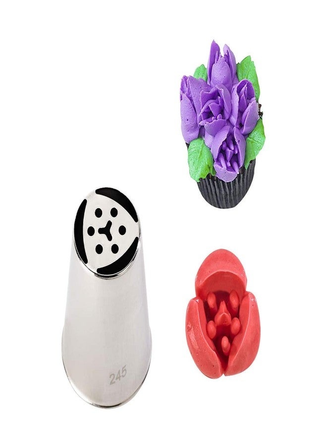 BAKING SET طقم تزيين الكيك من الفولاذ المقاوم للصدأ، 6 فوهات، فضي اللون - Image 5