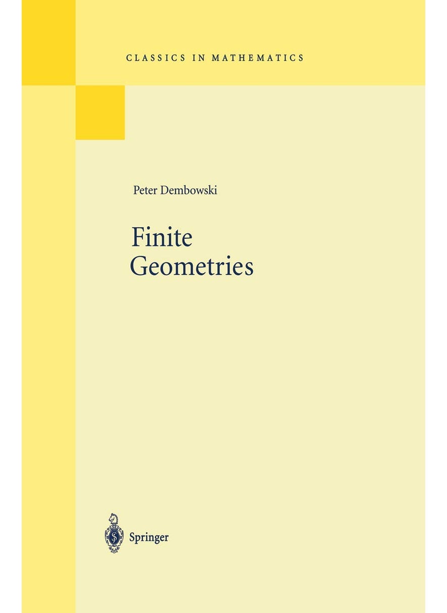Finite Geometries: Reprint of the 1968 Edition 