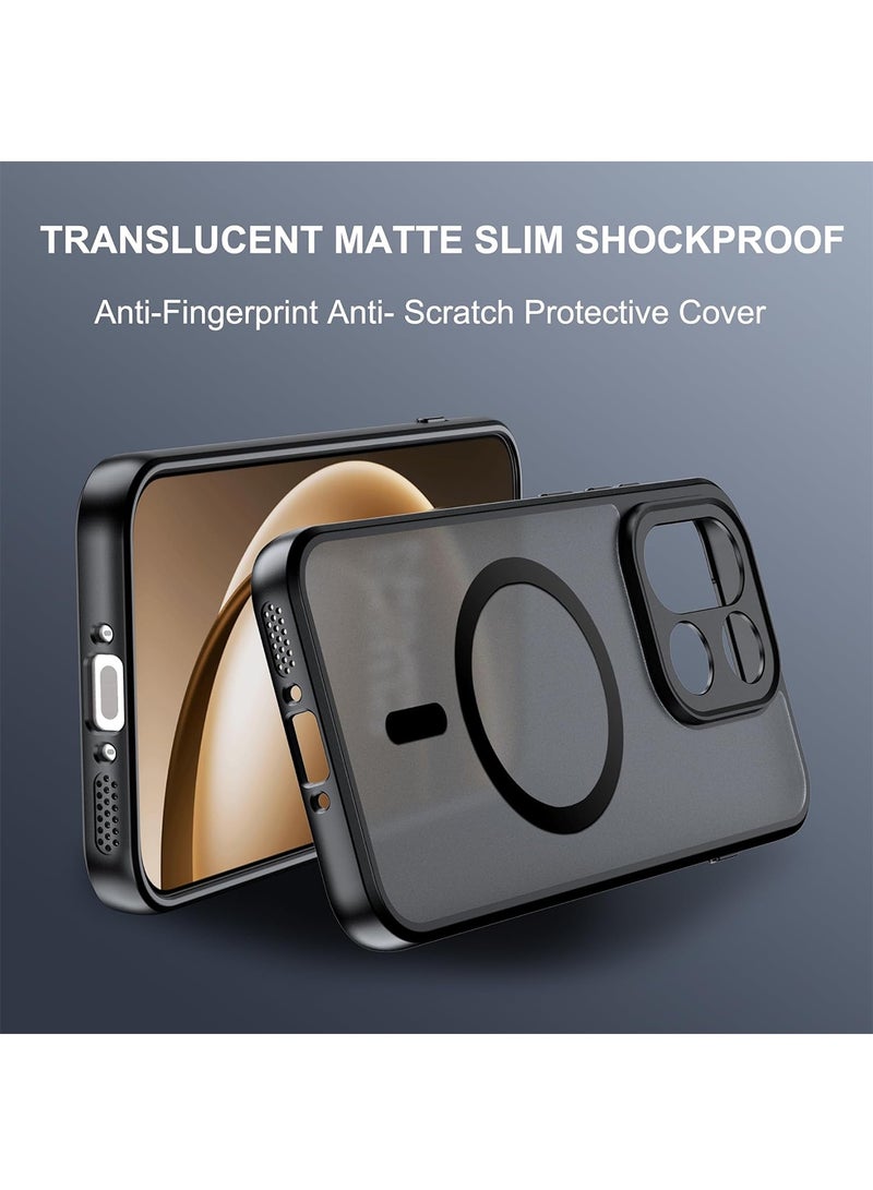 Adando For Oneplus 15 Case, Magnetic Wireless Charging Matte Smooth Shockproof Hard Back Cover (Black) - Image 3