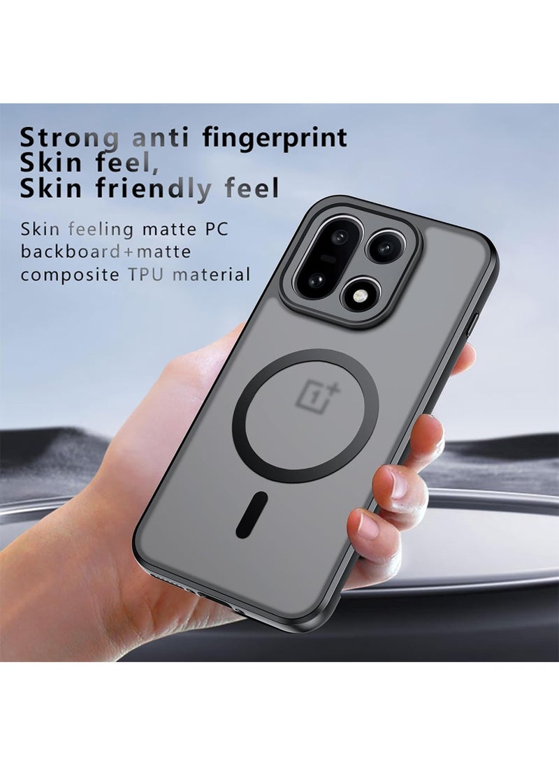 Adando For Oneplus 15 Case, Magnetic Wireless Charging Matte Smooth Shockproof Hard Back Cover (Black) - Image 4
