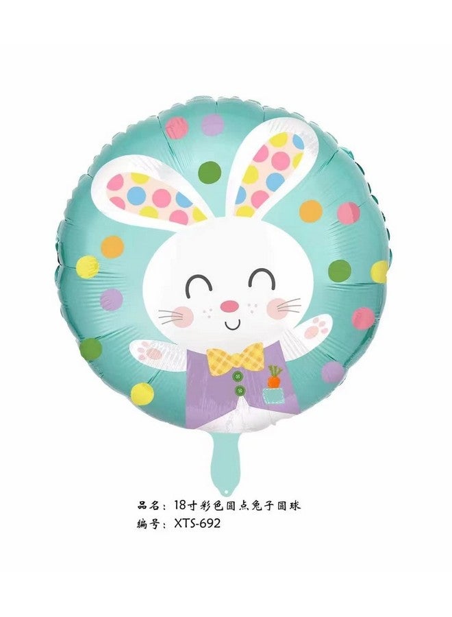 CYMYLAR pink 5pcs easter balloons for easter party decorations,cute bunny balloons pink round balloon.  - Image 4