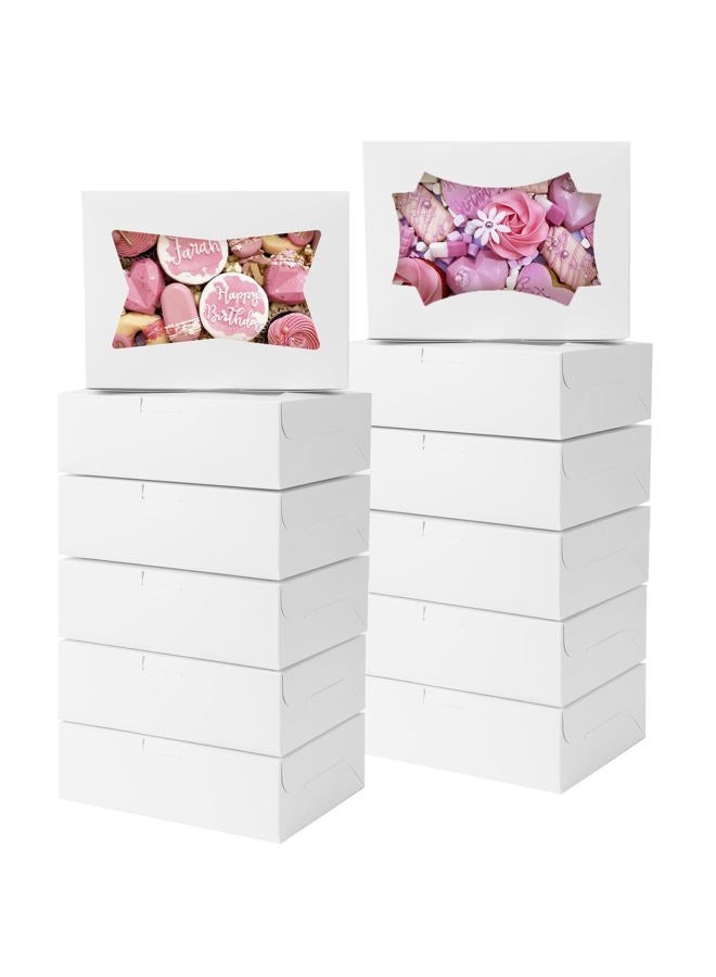 TOMNK 50pcs Cookie Boxes, 8x6x2.5 Inches 2 Style Window Cookie Boxes with Window, Bakery Boxes Treat Boxes Strawberry Boxes for Chocolate Covered Strawberries, Muffins, Donuts - Image 1