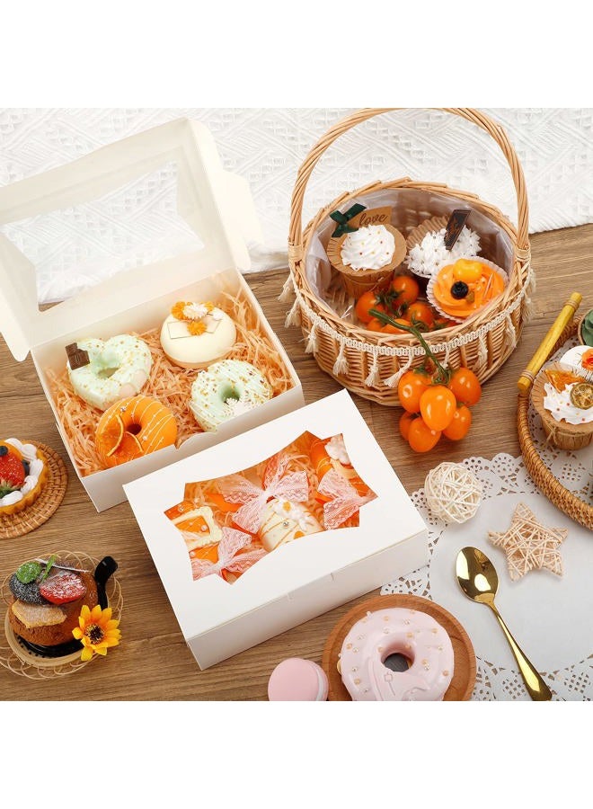 TOMNK 50pcs Cookie Boxes, 8x6x2.5 Inches 2 Style Window Cookie Boxes with Window, Bakery Boxes Treat Boxes Strawberry Boxes for Chocolate Covered Strawberries, Muffins, Donuts - Image 5