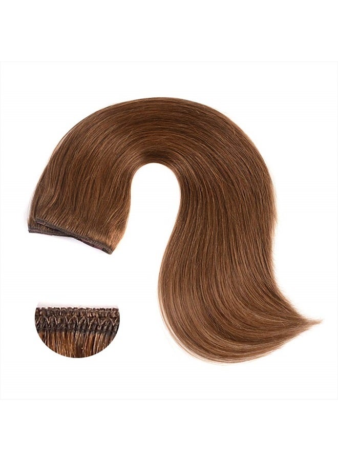 Winsky 20" Clip in Hair Extensions Remy Human Hair for Women - Silky Straight Long Human Hair Clip on Extensions 75grams 4pieces Light Brown #6 Color - Image 5