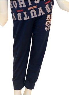 JOANNA JOANNA Boy's Cute & Colorful Print Short Sleeve Shirt & Long Pants Pajama Set, Black/Grey  - Image 3