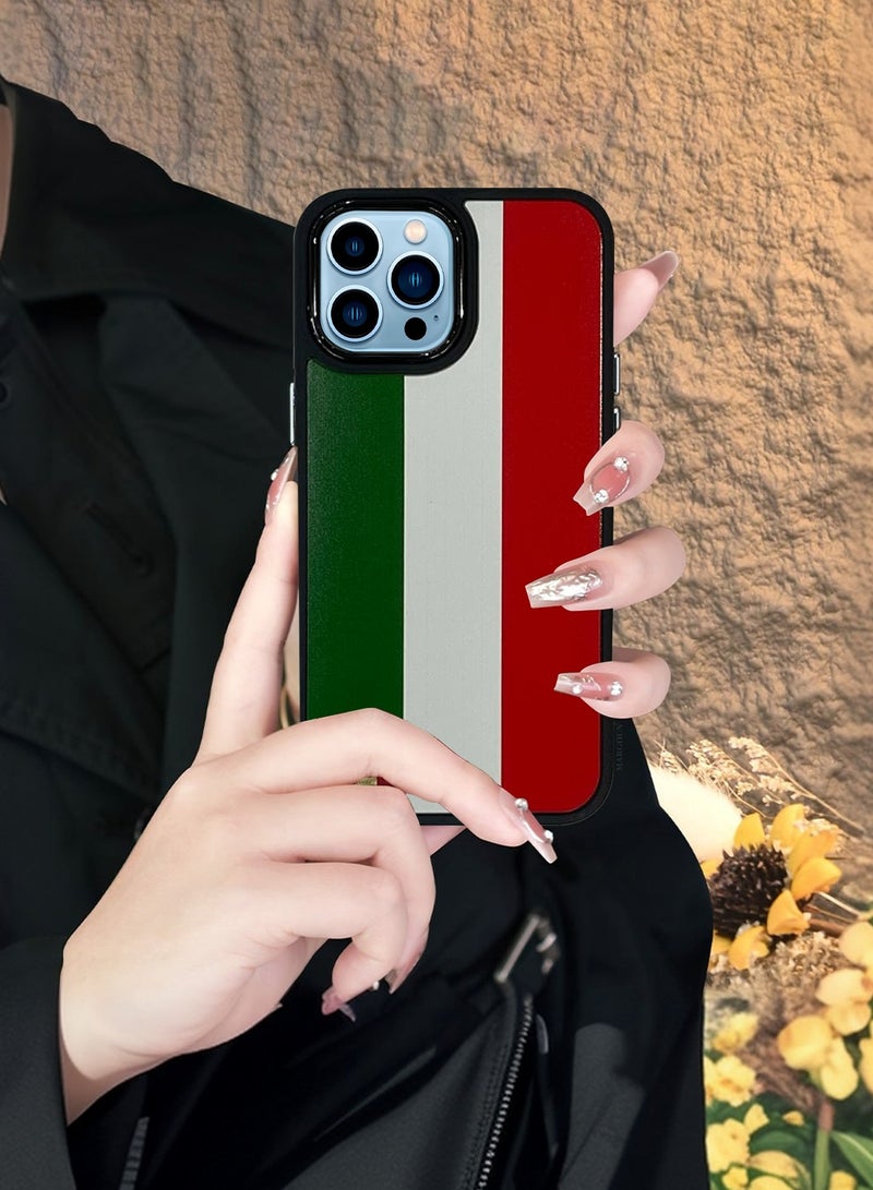 For iPhone 13 Pro Max Case Hard PC Protective Cover – Slim Shockproof Back Cover with Raised edges Camera Protection - Italy Flag Black - Image 4