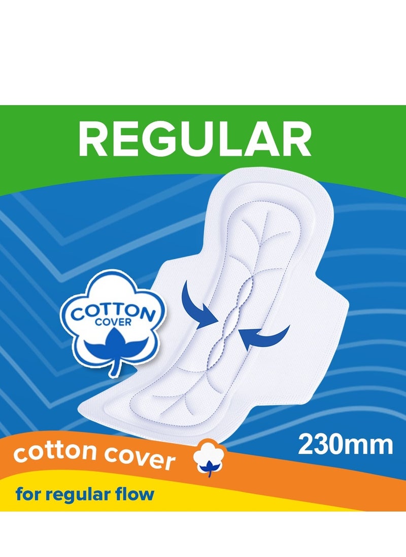 Regular Cottony Soft Pads with Wings For Superior Dryness and Protection Hypoallergenic Cover Gentle on Skin Fast Absorbing Pads - 8 Pads  60 gm