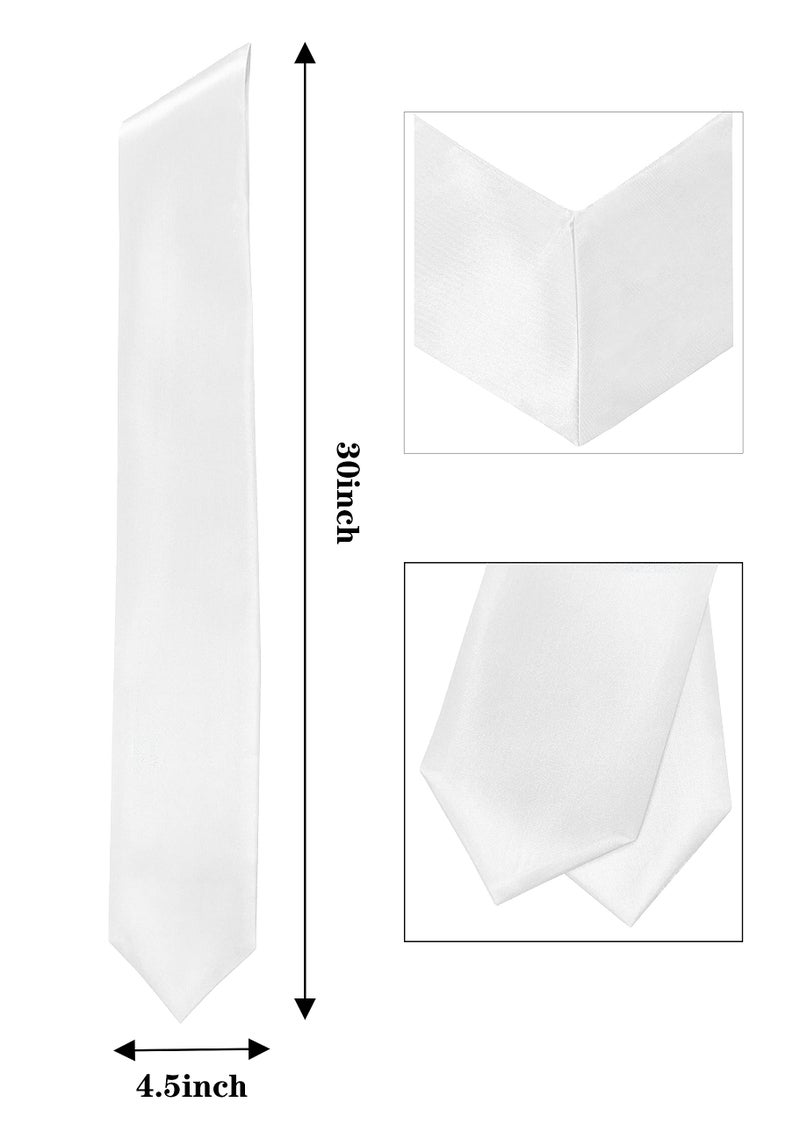 GradPlaza White Graduation Stole Sash 60'' Long Adults Graduation Sash for High School and College - Image 2