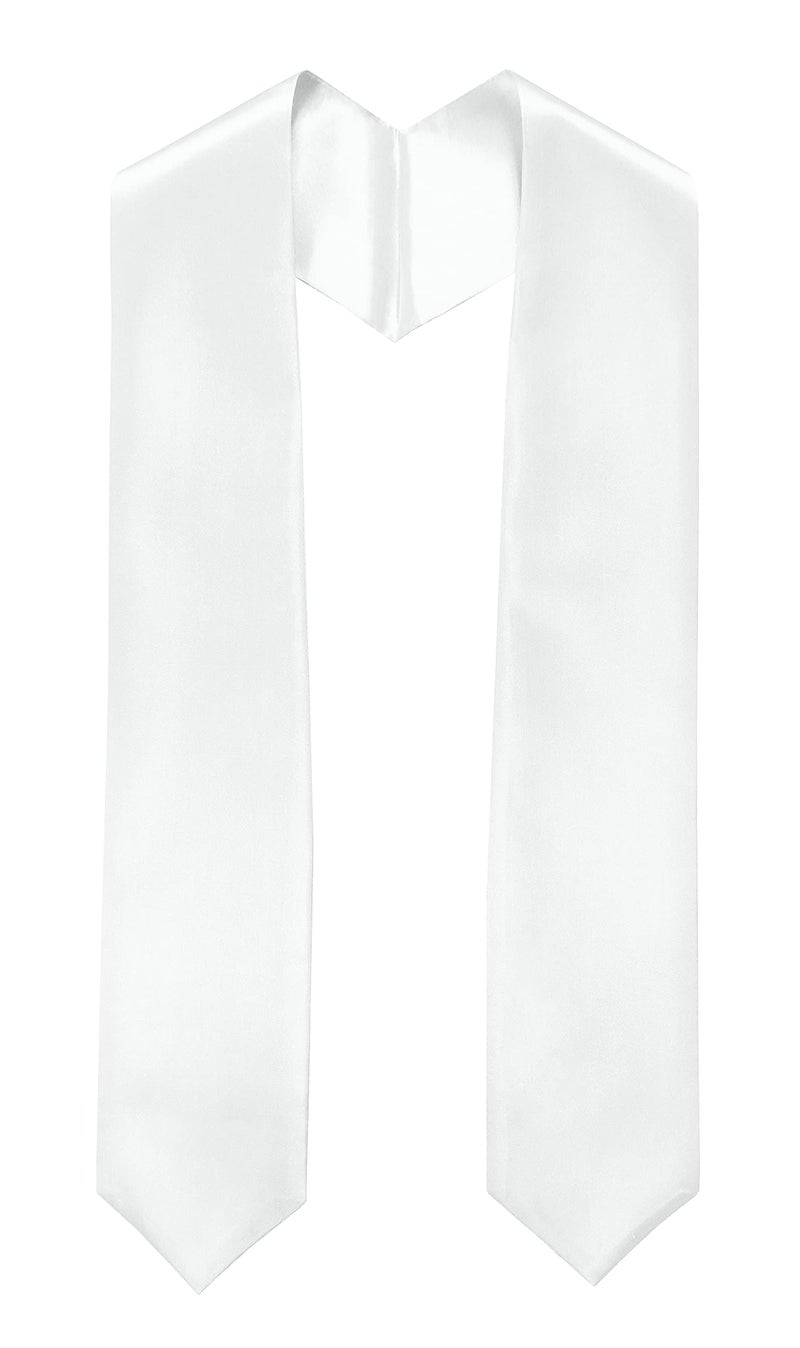 GradPlaza White Graduation Stole Sash 60'' Long Adults Graduation Sash for High School and College - Image 1