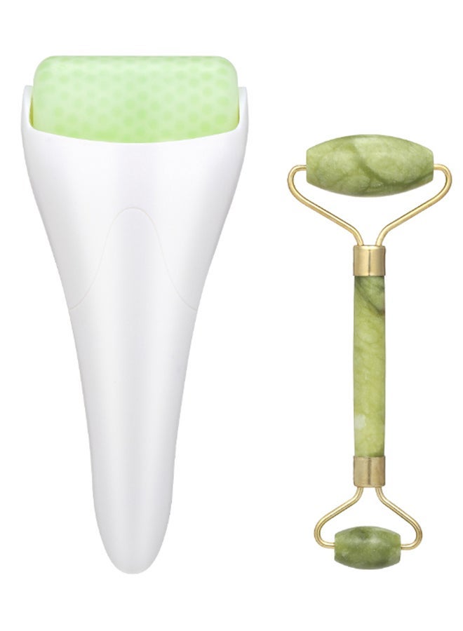 NIBEMINENT Anti-Aging Ice Jade Roller Face Massager White/Green