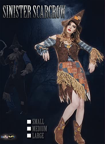 EraSpooky Women Wicked Scarecrow Costume Adult Halloween Straw Dress Kit - Image 2