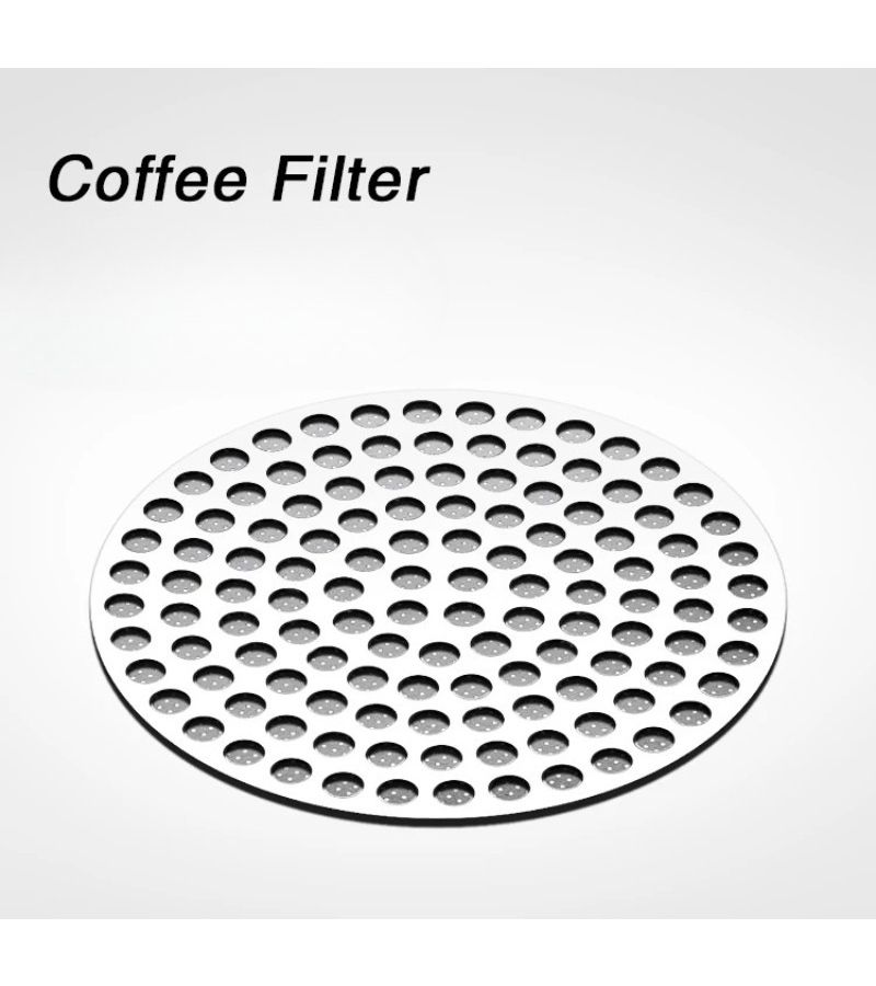 Stainless Steel Double Layer Coffee Filter 58MM Round Hole Puck Screen