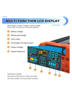 1000W Power Inverter 12V to 240V AC Pure Sine Wave Car DC UK with Sockets Dual Adapter With LED Display Suitable for Travel Camping RV