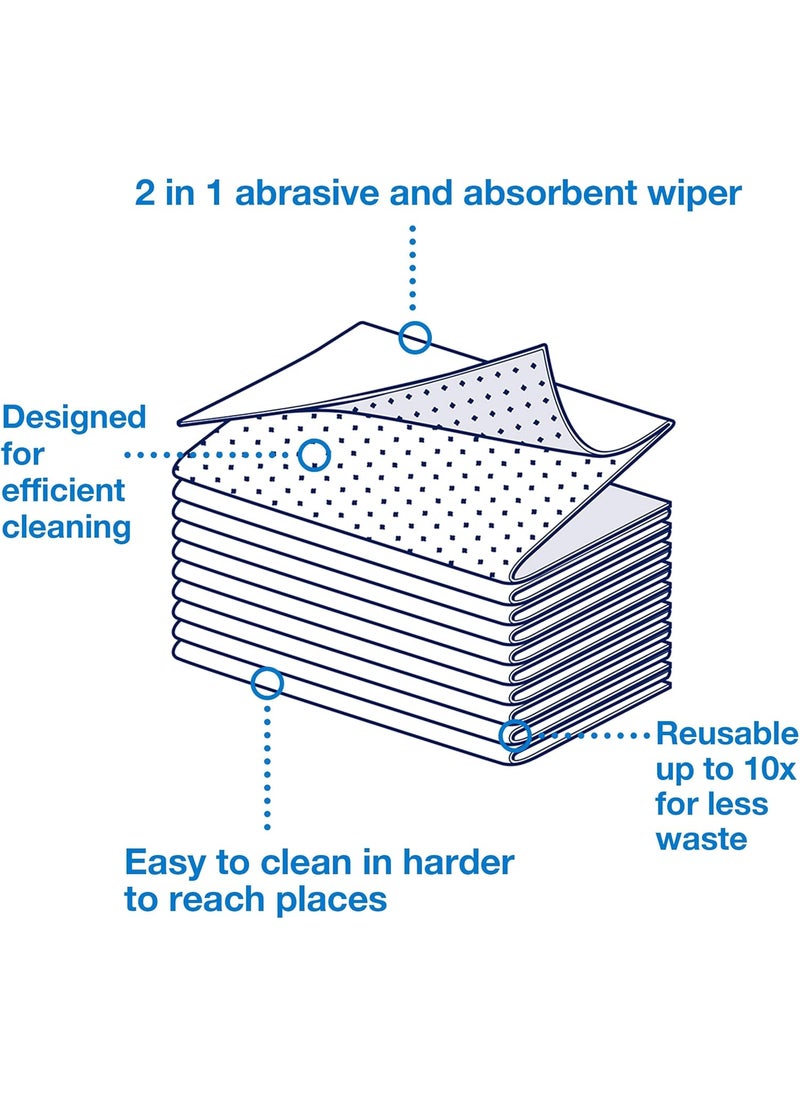 Tork Tork 2In1 Scouring and Cleaning Towels White Reusable and Ideal for Stainless Steel Surfaces 1 Pack x 120 Sheets 192815  - Image 3