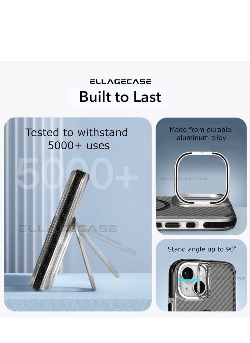 ELLAGECASE Case with stand for iPhone 14 Plus, Solid Camera Protection, Shockproof, Compatible with Magsafe and Wireless Charging  - Image 3