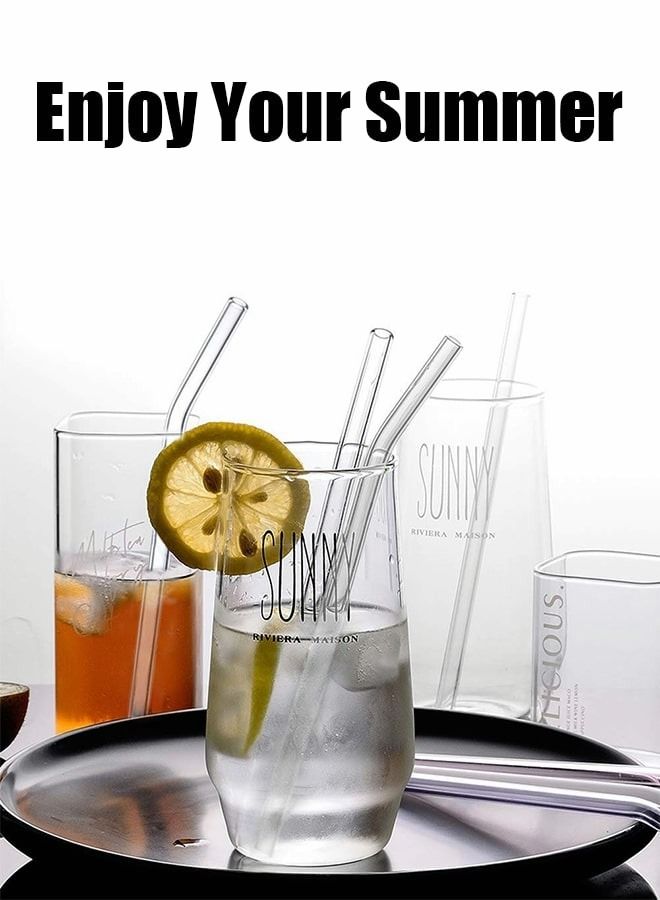 KASTWAVE ٤ قطع من مصاصات الزجاج المنحني القابلة لإعادة الاستخدام مع فرش التنظيف - Image 4