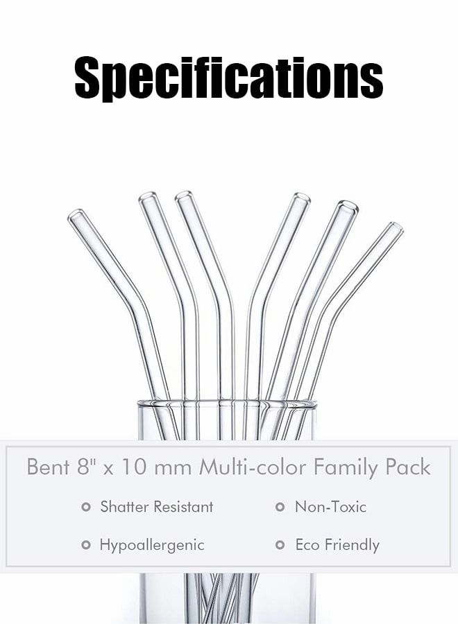 KASTWAVE ٤ قطع من مصاصات الزجاج المنحني القابلة لإعادة الاستخدام مع فرش التنظيف - Image 3