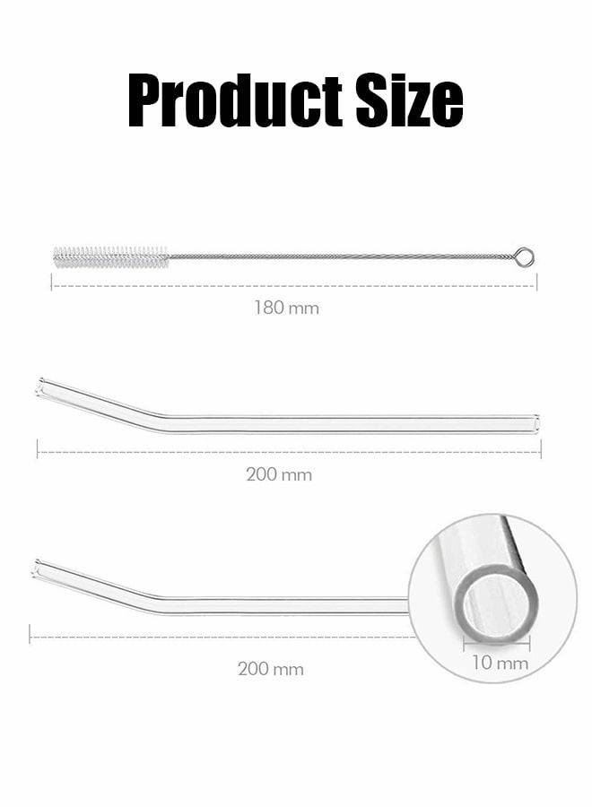 KASTWAVE ٤ قطع من مصاصات الزجاج المنحني القابلة لإعادة الاستخدام مع فرش التنظيف - Image 2