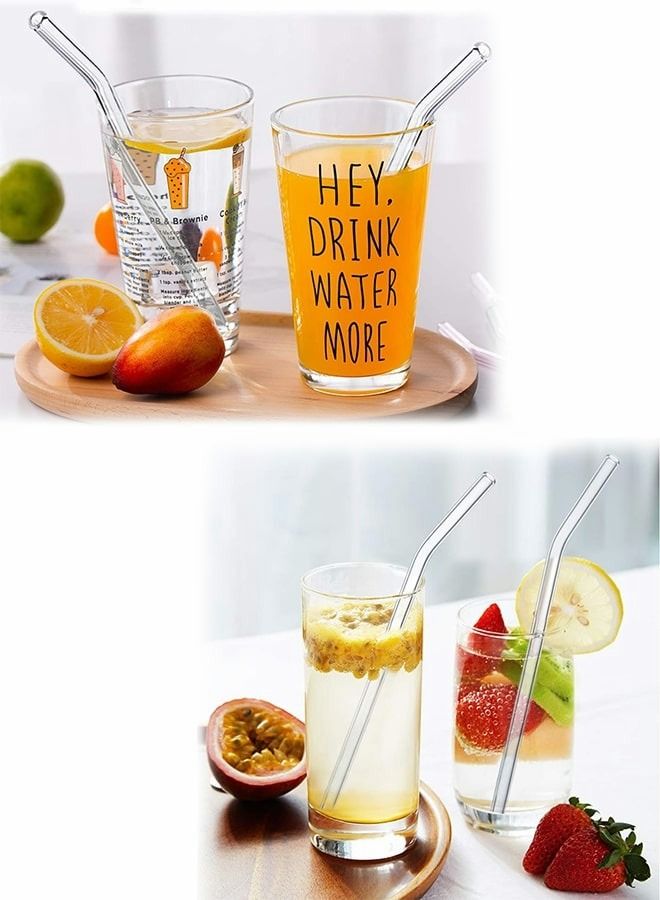 KASTWAVE ٤ قطع من مصاصات الزجاج المنحني القابلة لإعادة الاستخدام مع فرش التنظيف - Image 5