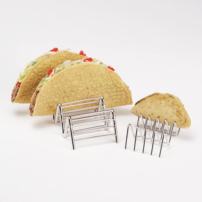 Get G.E.T. 4-81823 Stainless Steel Taco Holder / Stand, Holds 3 Tacos - Image 3