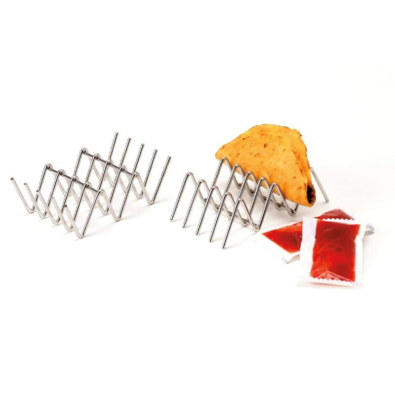 Get G.E.T. 4-81823 Stainless Steel Taco Holder / Stand, Holds 3 Tacos - Image 2